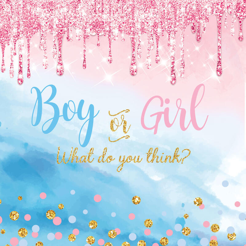 Boy or Girl Gender Reveal Backdrop-ubackdrop