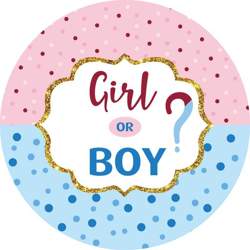 Boy or Girl Gender Reveal Round Backdrop Cover-ubackdrop