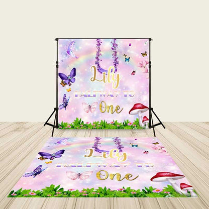 Personalized Butterfly Theme Floor Decals-ubackdrop