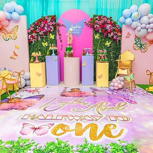 Personalized Butterfly Theme Floor Decals-ubackdrop
