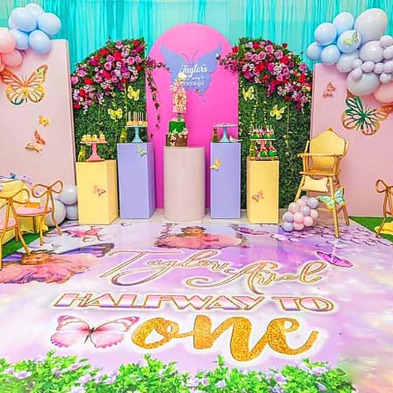 Butterfly Theme Floor Decals | Personalized & FREE SHIPPING-ubackdrop