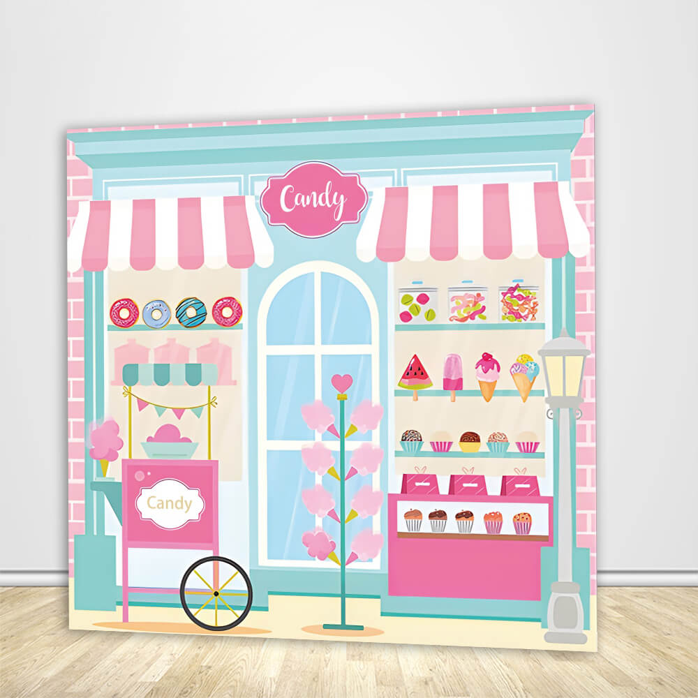 Candy Shop Ice Cream Sweet Girl Birthday Party Backdrop-ubackdrop