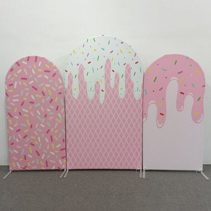 Candy Theme Birthday Party Decoration Chiara Backdrop Arched Wall Covers ONLY-ubackdrop