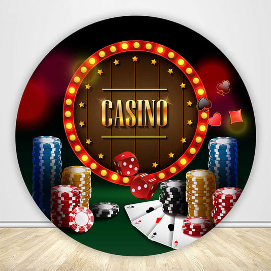 Casino Birthday Circle Backdrop Cover-ubackdrop