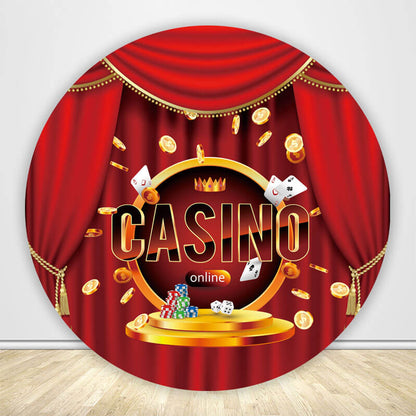 Casino Party Circle Backdrop Cover-ubackdrop
