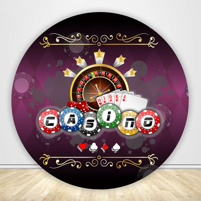 Casino Theme Circle Backdrop Cover-ubackdrop