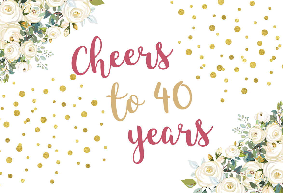 Cheers to 40 Years Backdrop 40th Birthday Banner-ubackdrop