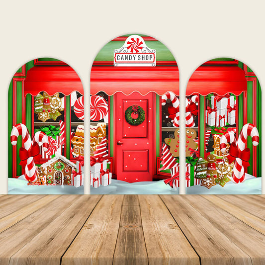 Christmas Candy Shop Chiara Arched Wall Covers-ubackdrop