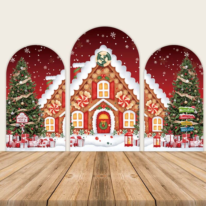 Christmas Gingerbread House Chiara Arched Wall Covers-ubackdrop