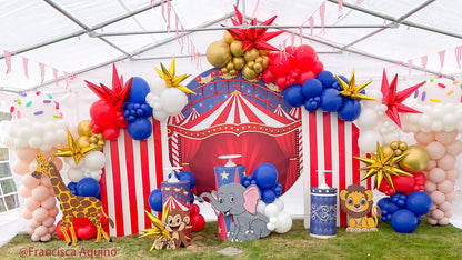 Circus Backdrop Circle Carnival Theme Birthday Backdrop-ubackdrop