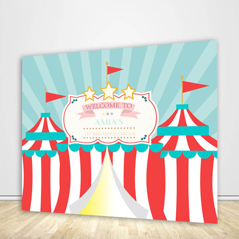 Circus Backdrop,Carnival Baby Shower Backdrop, First Birthday Backdrops-ubackdrop