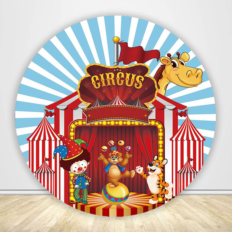 Circus Big Top Circle Backdrop Cover-ubackdrop