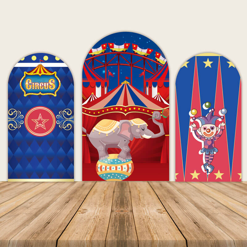 Circus Theme Birthday Party Decoration Chiara Arched Wall Covers-ubackdrop