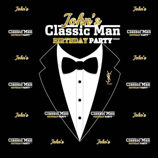 Classic Man Theme Birthday Party Backdrop-ubackdrop