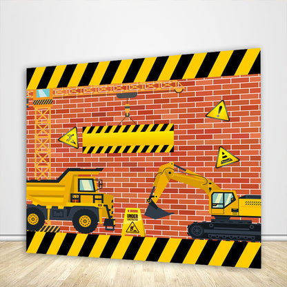 Construction Truck Boy Birthday Party Backdrop-ubackdrop