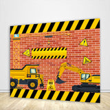 Construction Truck Boy Birthday Party Backdrop