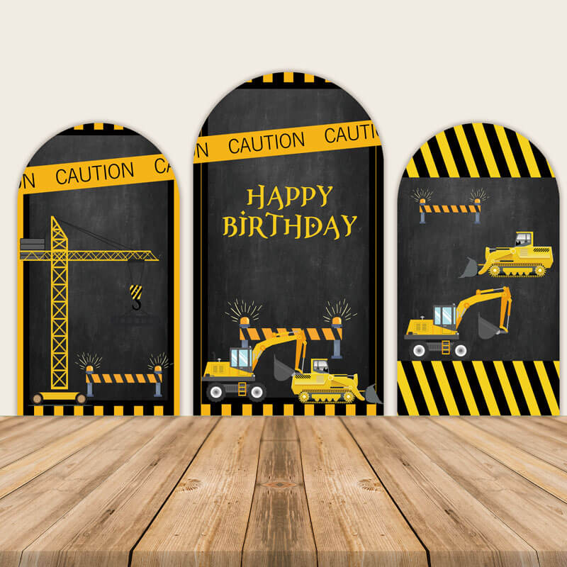 Construction Dump Truck Boys Birthday Party Chiara Arched Wall Covers-ubackdrop