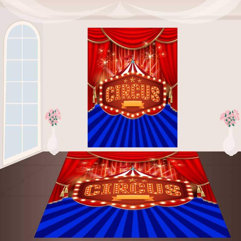 Custom Removable Circus Floor Decals for Birthday Decoration-ubackdrop