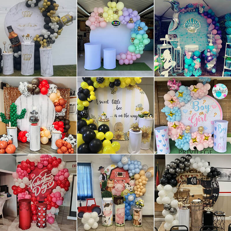 Custom Round Fabric Backdrop for Birthday&Baby Shower&Wedding&Any Other Party-ubackdrop