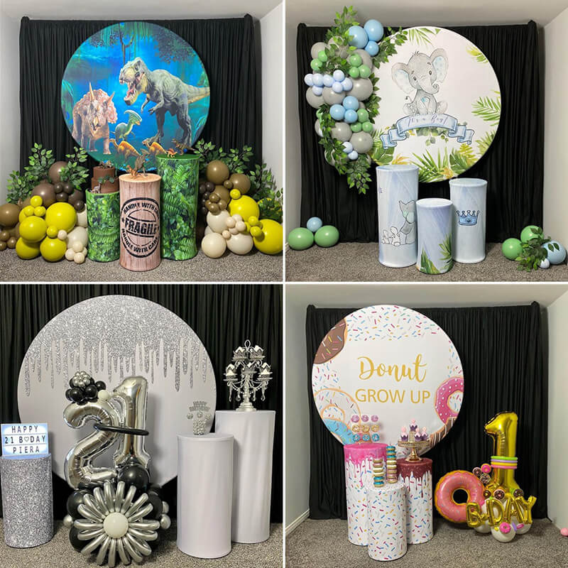 Party & Hoop Balloon Circle Loop Flower Arch Photo Booth Backdrop Stand-ubackdrop