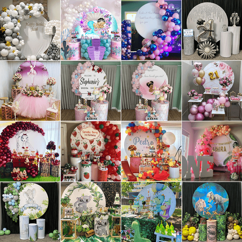 Party & Hoop Balloon Circle Loop Flower Arch Photo Booth Backdrop Stand-ubackdrop