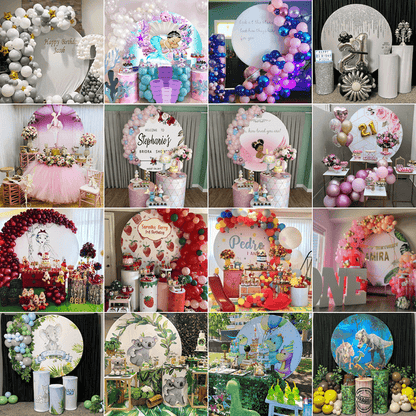 Party & Hoop Balloon Circle Loop Flower Arch Photo Booth Backdrop Stand-ubackdrop