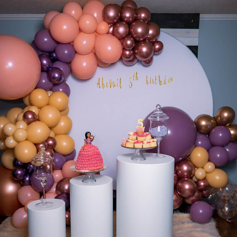 Custom White Round Fabric Backdrop Pure Color-ubackdrop