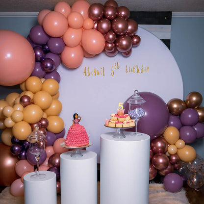 Custom White Round Fabric Backdrop Pure Color-ubackdrop