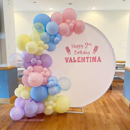 Custom White Round Fabric Backdrop Pure Color-ubackdrop
