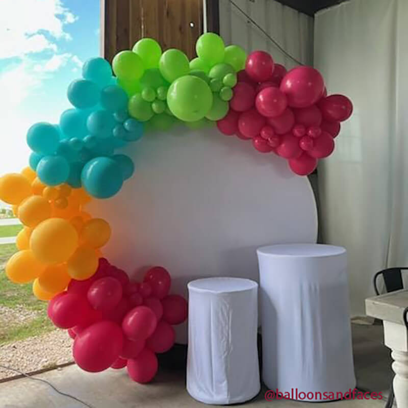 Custom White Round Fabric Backdrop Pure Color-ubackdrop