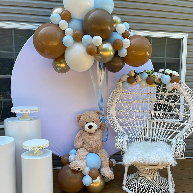 Custom White Round Fabric Backdrop Pure Color-ubackdrop