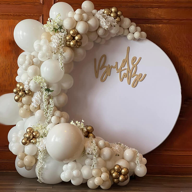 Custom White Round Fabric Backdrop Pure Color-ubackdrop