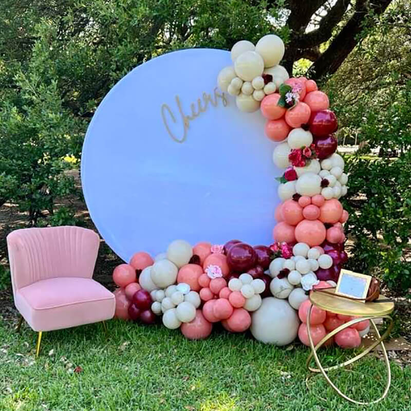 Custom White Round Fabric Backdrop Pure Color-ubackdrop