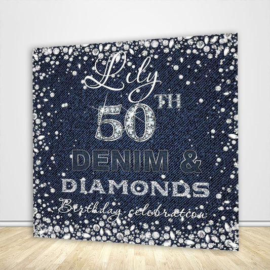 Denim Diamonds Birthday Party Backdrop-ubackdrop