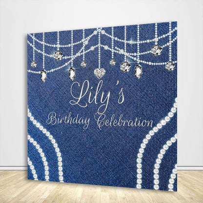 Denim Diamonds and Pearls Backdrop-ubackdrop