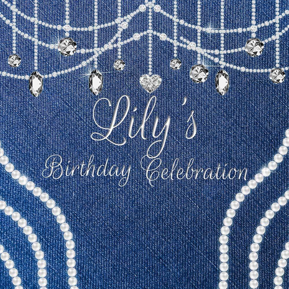 Denim Diamonds and Pearls Backdrop-ubackdrop