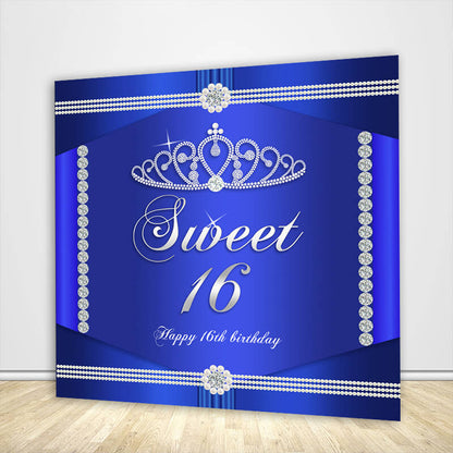 Diamonds and Pearls 16th Birthday Backdrop-ubackdrop