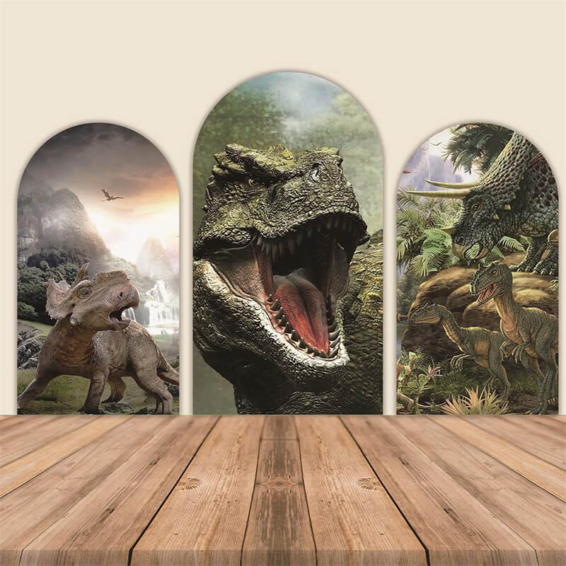 Dinosaur Birthday Chiara Arch Backdrop Cover-ubackdrop