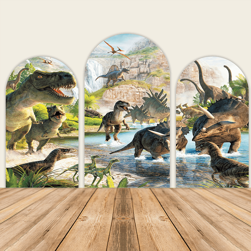 Dinosaur Birthday Party Decoration Chiara Backdrop Arched Wall Covers ONLY-ubackdrop