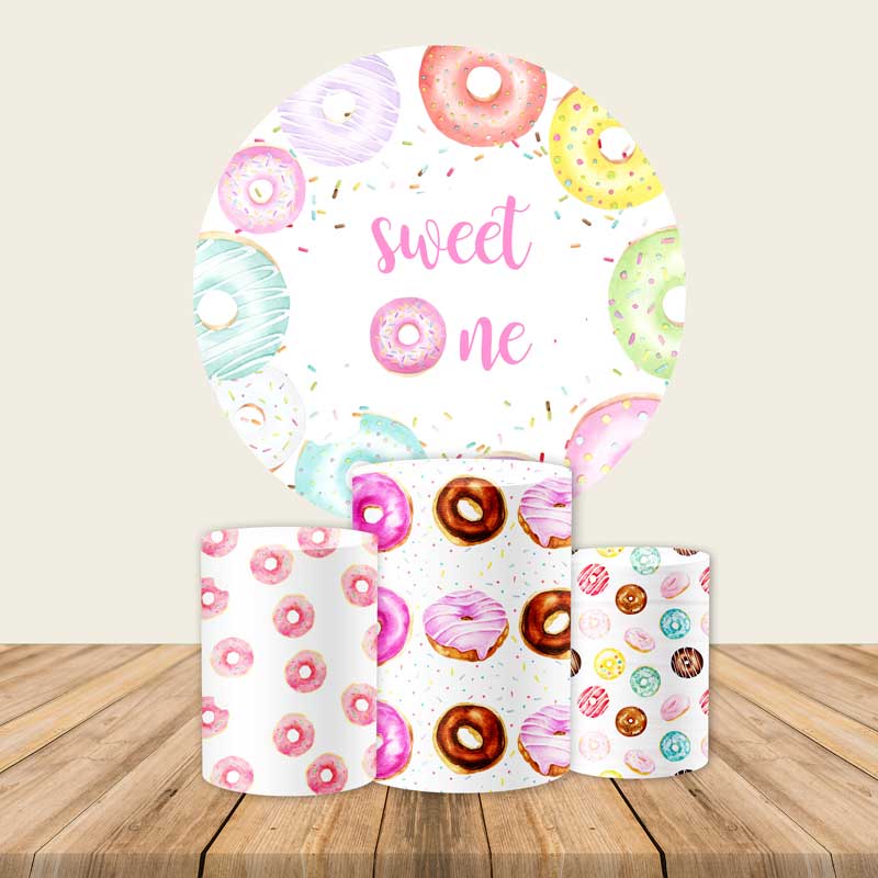 Donut Round Backdrop | Birthday Party Decoration-ubackdrop