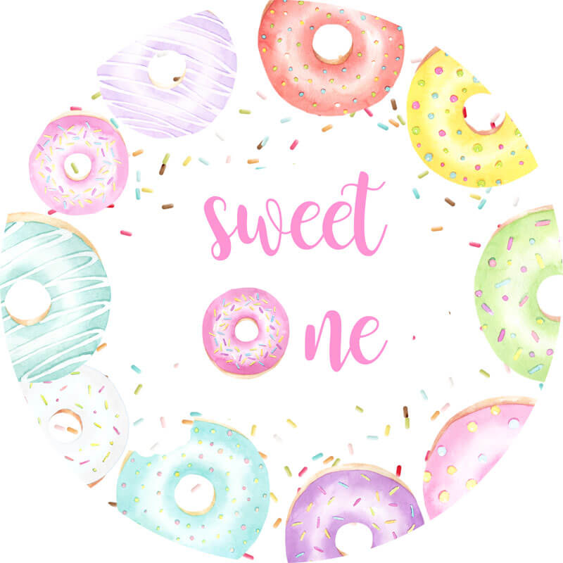 Donut Round Backdrop | Birthday Party Decoration-ubackdrop