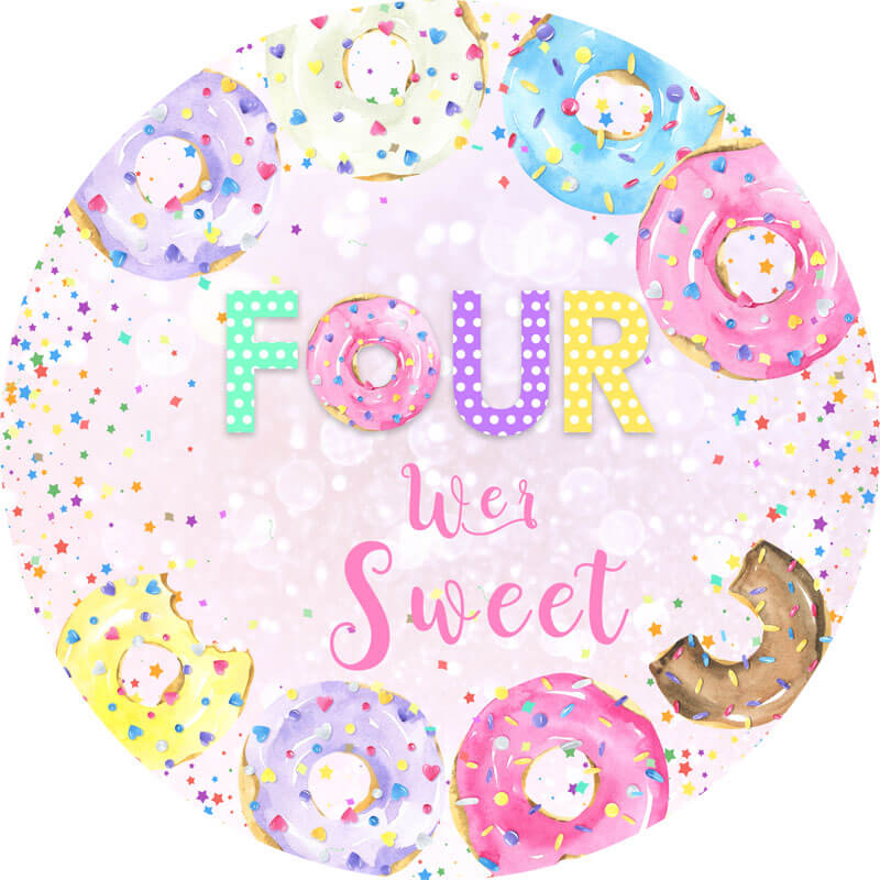 Donut Theme Round Backdrop | Birthday Party Decoration-ubackdrop