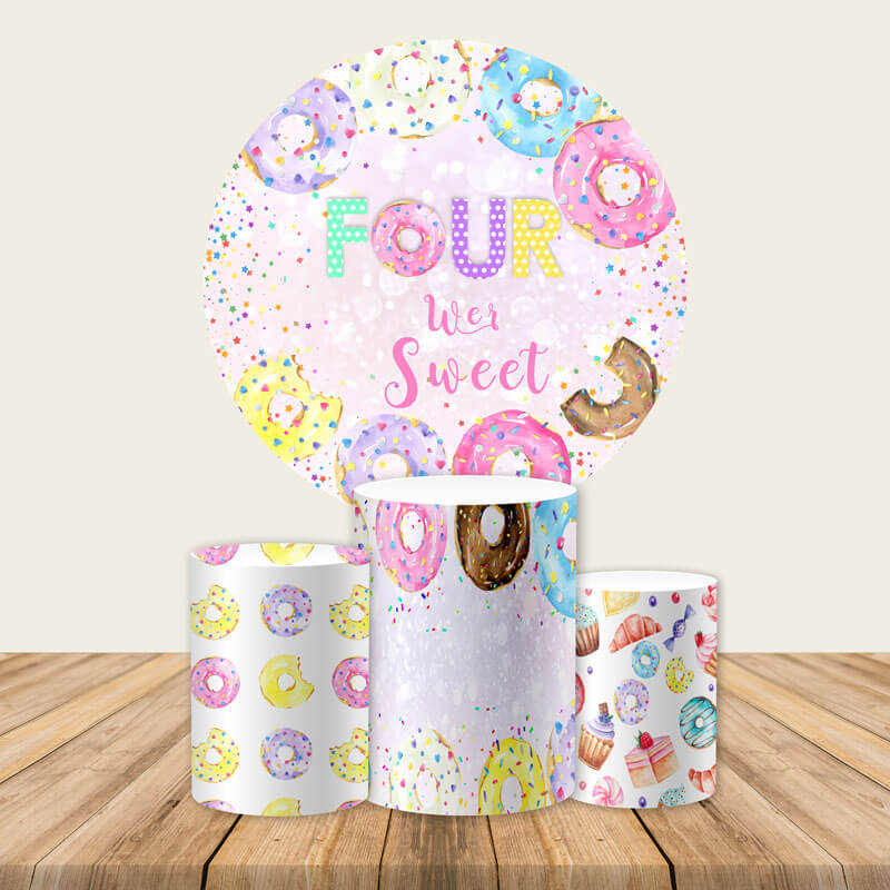 Donut Theme Round Backdrop | Birthday Party Decoration-ubackdrop