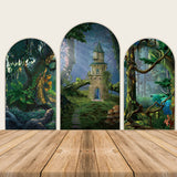 Enchanted Forest Magic Castle Birthday Arched Wall Cover