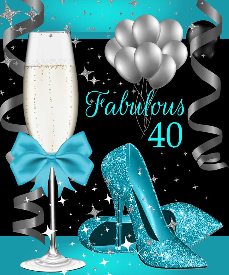 Fabulous 40th Birthday Backdrop-ubackdrop
