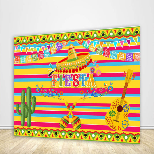 Fiesta Birthday Party Photography Backdrops Mexico Fiesta Theme Party Decoration Banner Photo Studio Booth Custom Backdrop-ubackdrop