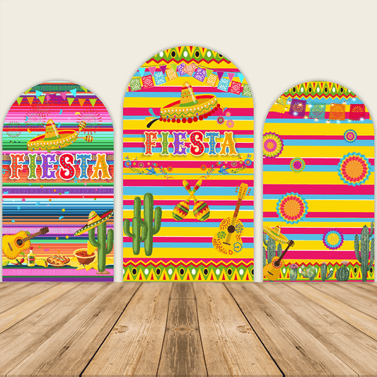 Fiesta Theme Party Decoration Chiara Backdrop Arched Wall Covers ONLY-ubackdrop