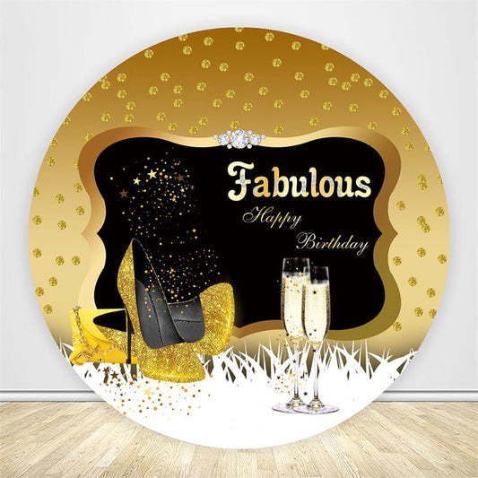 Fifty and Fabulous Circle Backdrop Cover-ubackdrop