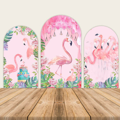 Flamingo Theme Birthday Party Decoration Chiara Backdrop Arched Wall Covers ONLY-ubackdrop