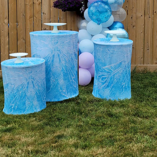 Frozen Ice Utility Pedestal Covers Plinth Cover Printed Fabric Pedestal Cover-ubackdrop